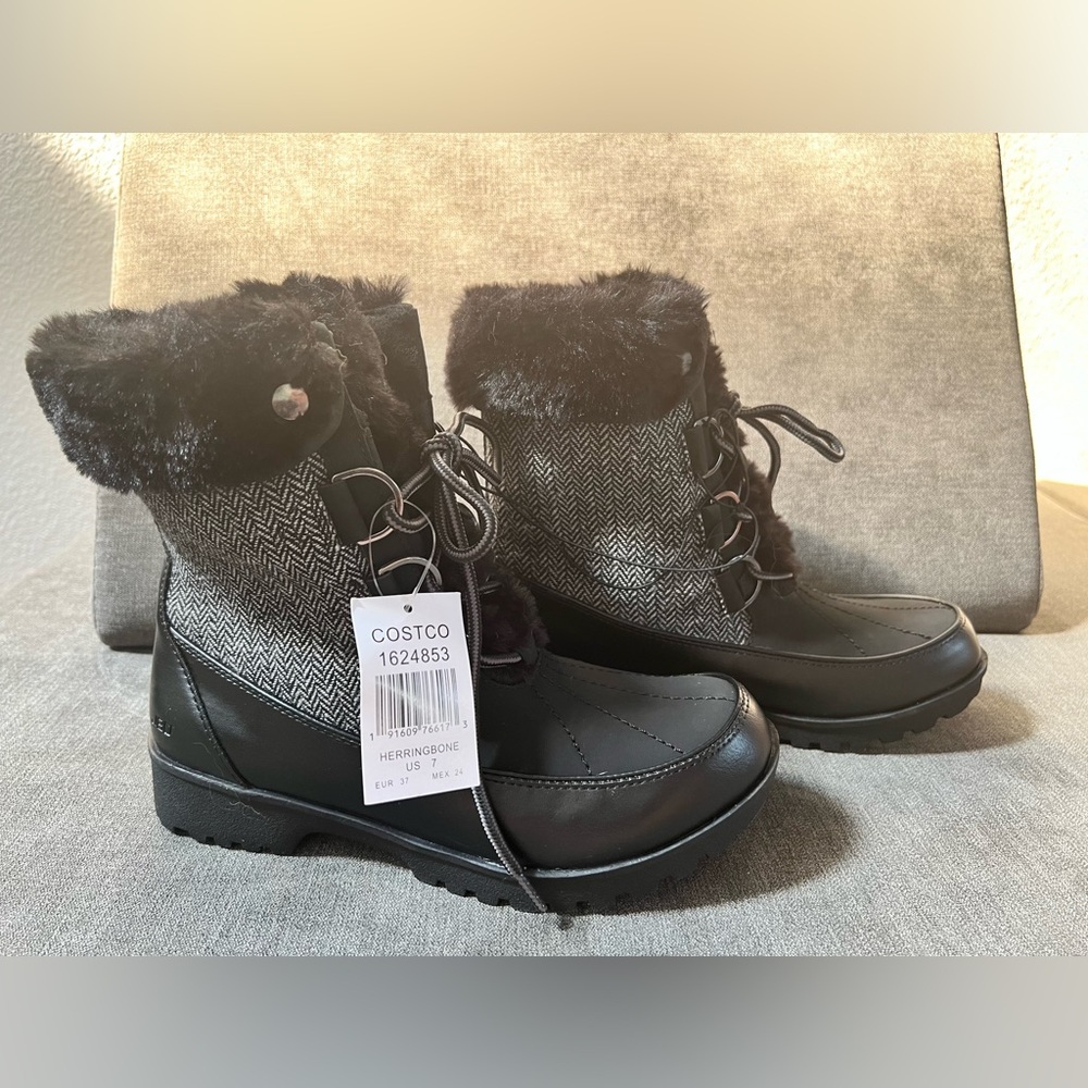 JBU by Jambu Ladies'‎ Size 7M, Mid-Calf Winter Boot, Black Herringbone BNWT
